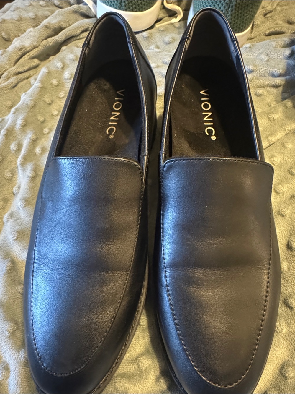 Women’s Vionic Black Leather Slip-On Loafers